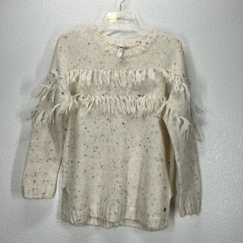 Matilda Jane 435 Fringe Sweater Cream Confetti Knit Turtle Dove
